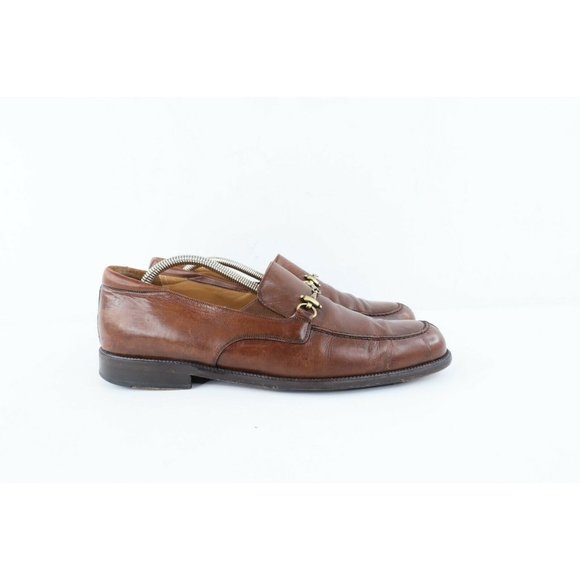 Vintage Mezlan Mens Size 10.5 M Horse Bit Leather Loafers Dress Shoes Brown main image 12